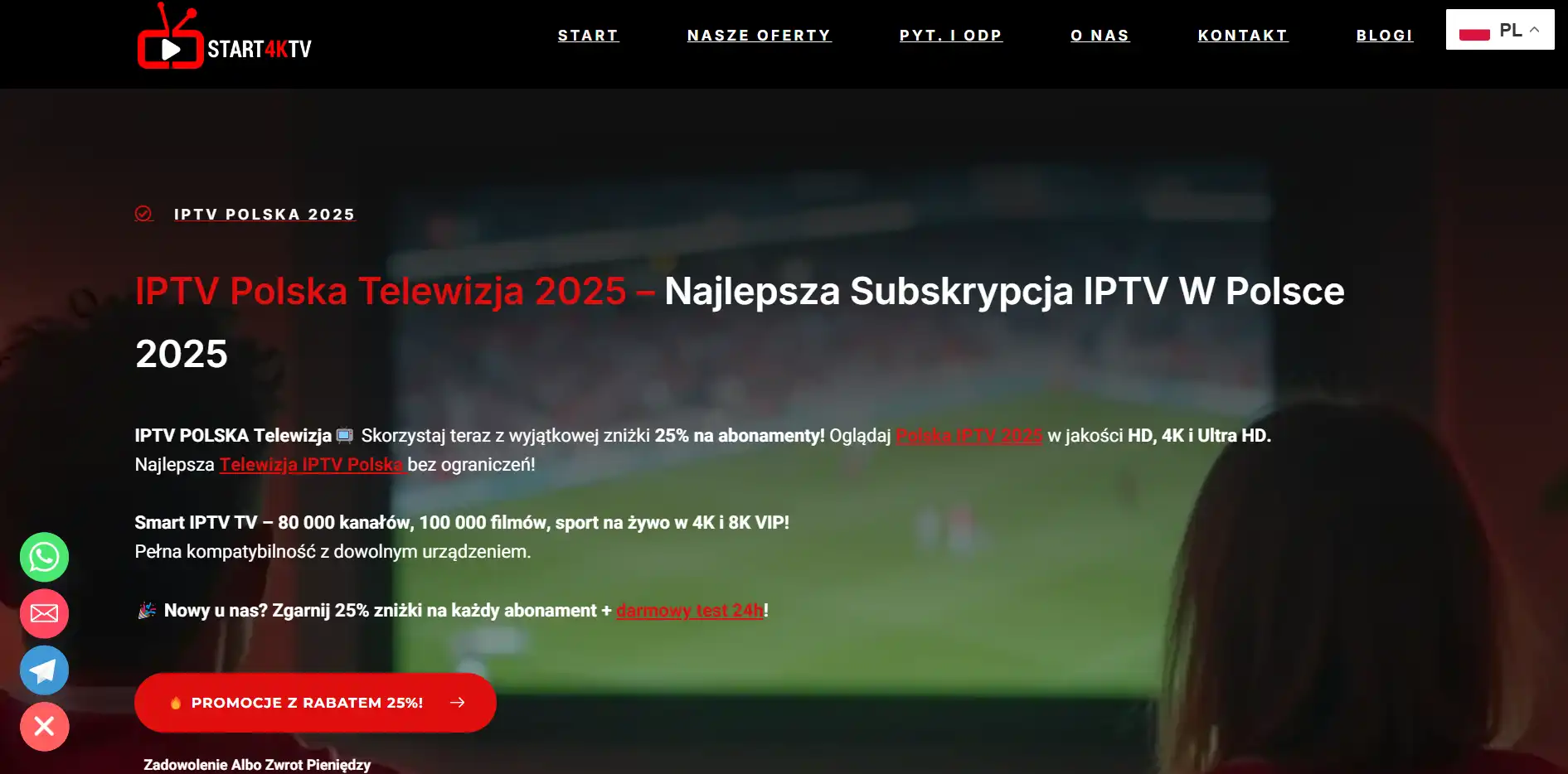 Rodzina oglądająca transmisję na żywo – najlepsza subskrypcja TV online IPTV Polska 2025 Start4kTV